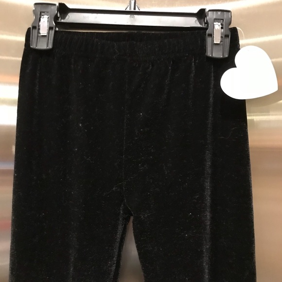 Girls Love You Lots Black Velvet Pants - Picture 3 of 5